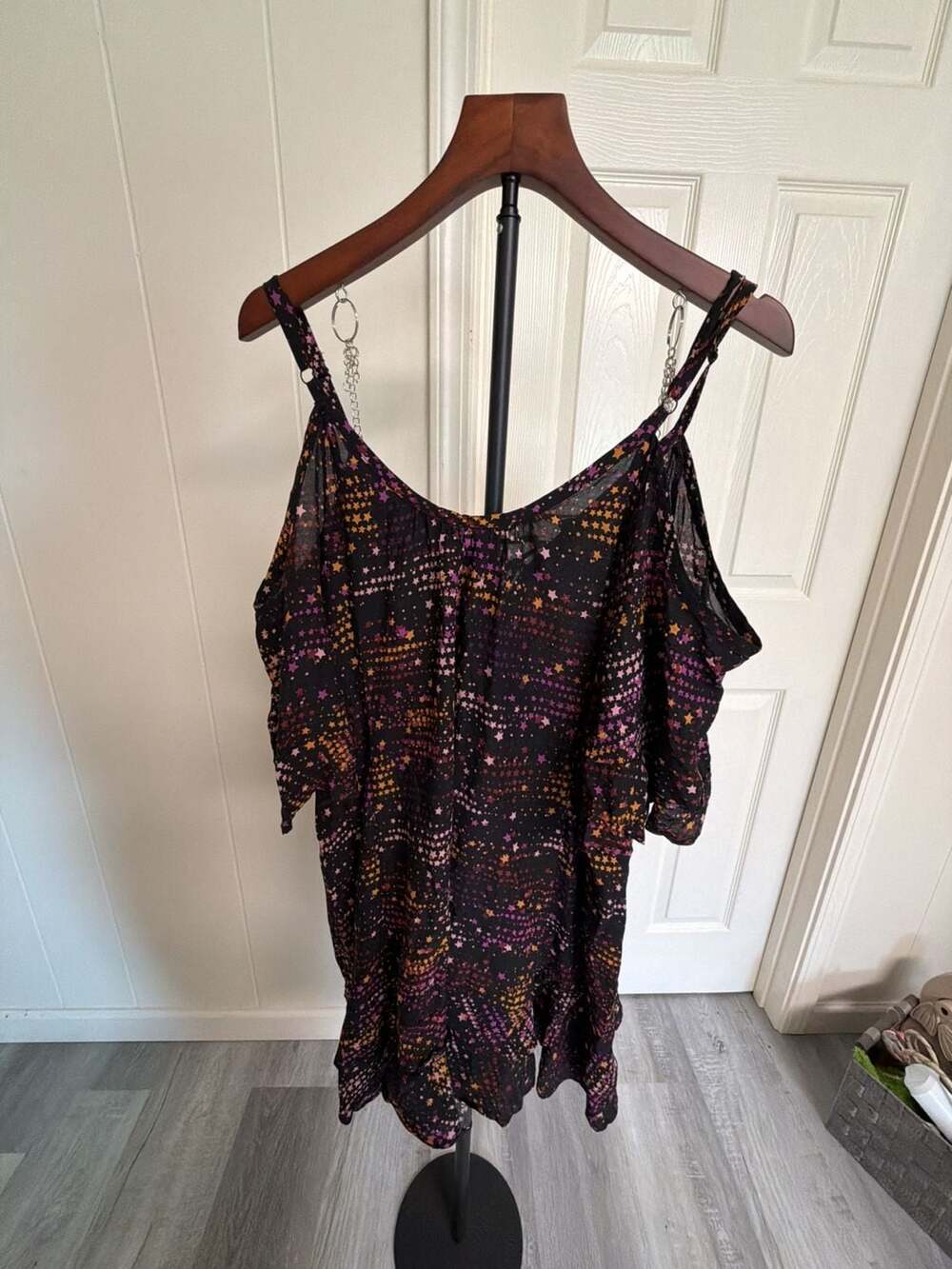 Torrid Star Print Cold Shoulder Lace Up Dress Size 2 (2X) - Picture 8 of 8